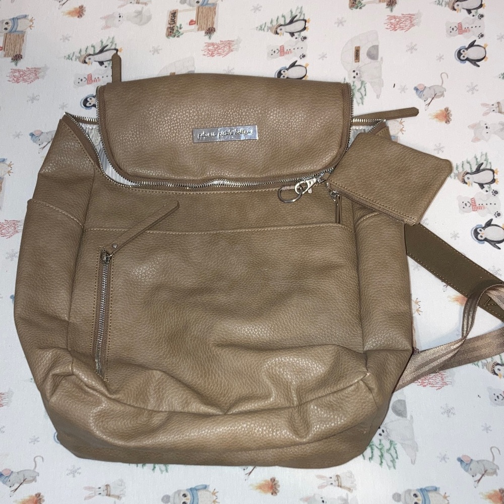 Petunia Pickle Bottom Brown Faux Leather Backpack